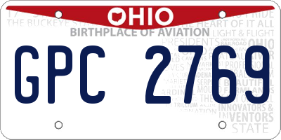OH license plate GPC2769