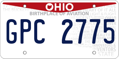 OH license plate GPC2775