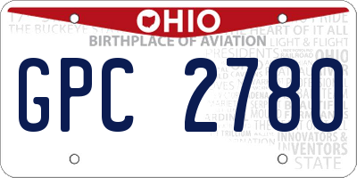 OH license plate GPC2780