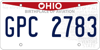 OH license plate GPC2783