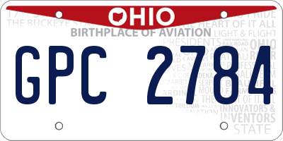 OH license plate GPC2784