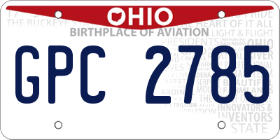 OH license plate GPC2785