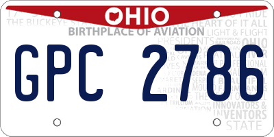 OH license plate GPC2786
