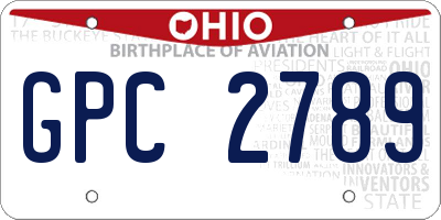 OH license plate GPC2789