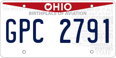 OH license plate GPC2791
