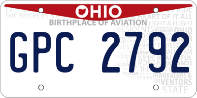 OH license plate GPC2792