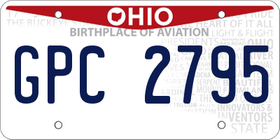 OH license plate GPC2795