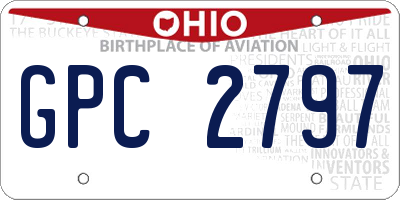 OH license plate GPC2797