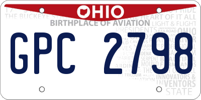 OH license plate GPC2798