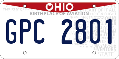 OH license plate GPC2801