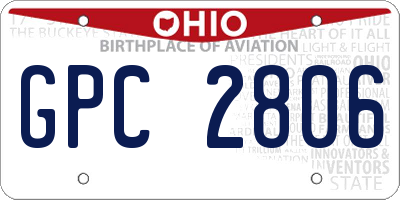 OH license plate GPC2806
