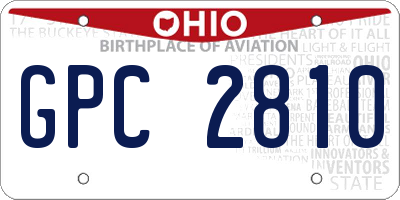 OH license plate GPC2810