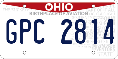 OH license plate GPC2814