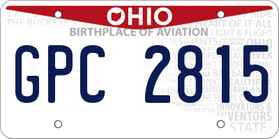OH license plate GPC2815