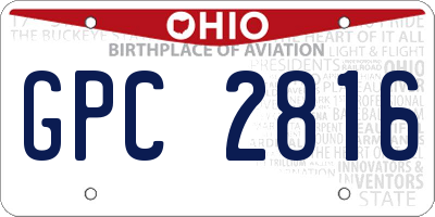 OH license plate GPC2816