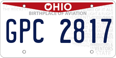 OH license plate GPC2817