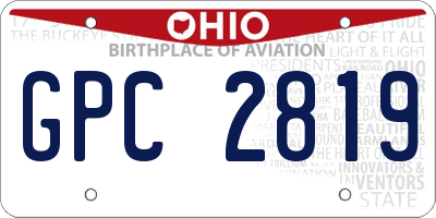 OH license plate GPC2819