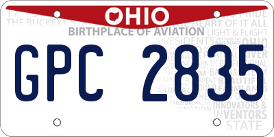 OH license plate GPC2835