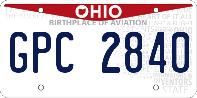OH license plate GPC2840