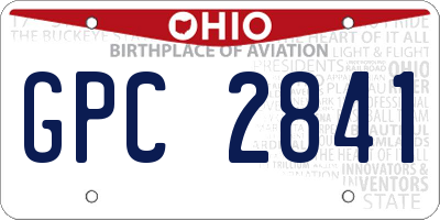 OH license plate GPC2841