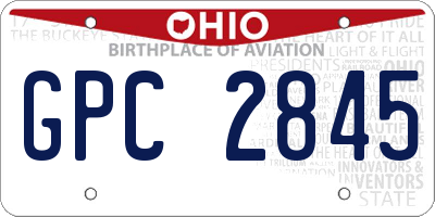OH license plate GPC2845