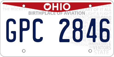 OH license plate GPC2846