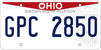 OH license plate GPC2850