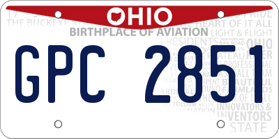 OH license plate GPC2851