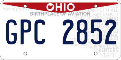 OH license plate GPC2852