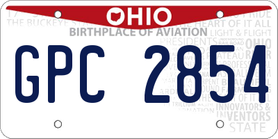 OH license plate GPC2854