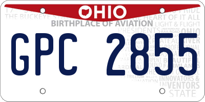 OH license plate GPC2855