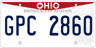 OH license plate GPC2860