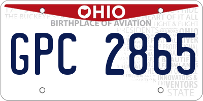 OH license plate GPC2865