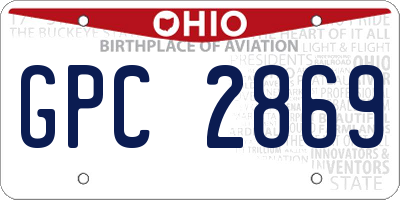 OH license plate GPC2869