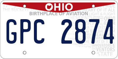 OH license plate GPC2874