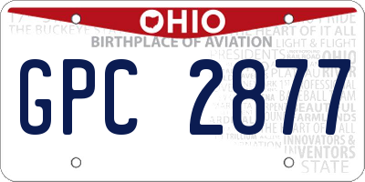 OH license plate GPC2877