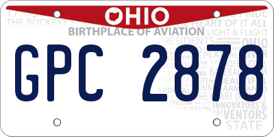 OH license plate GPC2878