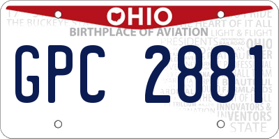 OH license plate GPC2881