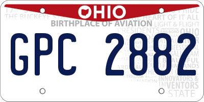 OH license plate GPC2882