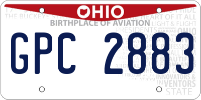 OH license plate GPC2883