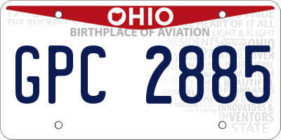 OH license plate GPC2885