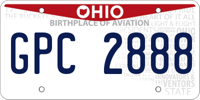 OH license plate GPC2888