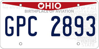OH license plate GPC2893