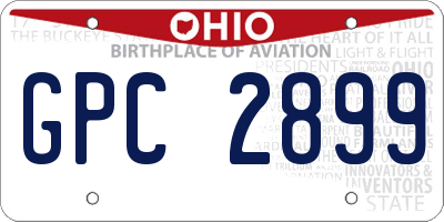 OH license plate GPC2899