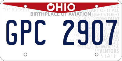 OH license plate GPC2907