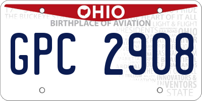 OH license plate GPC2908