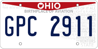 OH license plate GPC2911