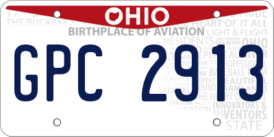 OH license plate GPC2913