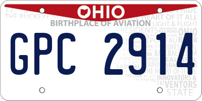 OH license plate GPC2914