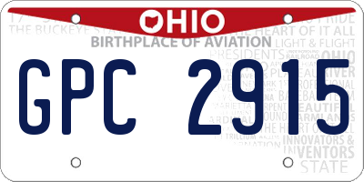 OH license plate GPC2915